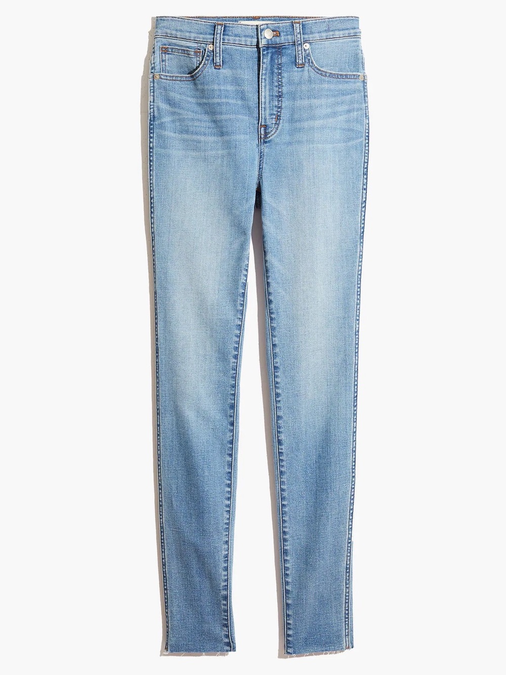 Madewell 10" High-Rise Skinny Jeans in Highview Wash: Raw-Hem Edition